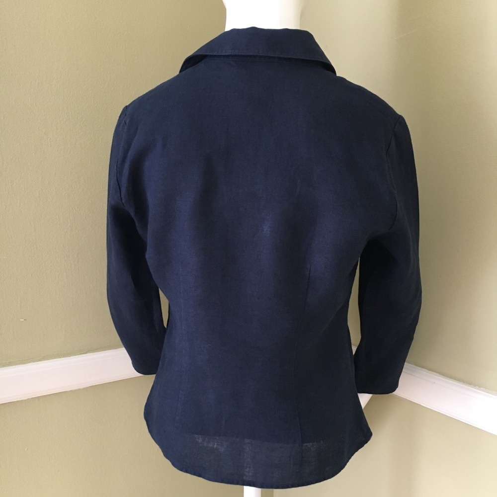 Talbots 100% Linen (Irish) Blue 2-piece Suit, sz 4 - Picture 5 of 8
